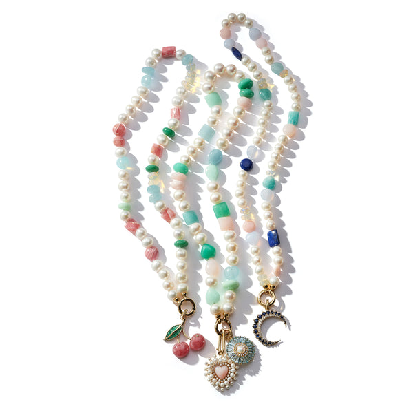 Storrow 14K 19.5" 7MM Freshwater Pearl & Gem Sweet Maisy #9 Necklace