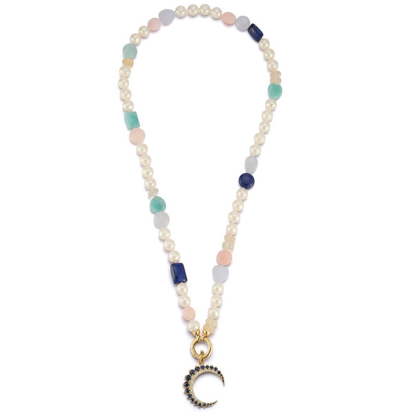 storrow 14K 19.5" 7MM Freshwater Pearl & Gem Sweet Maisy #9 Necklace