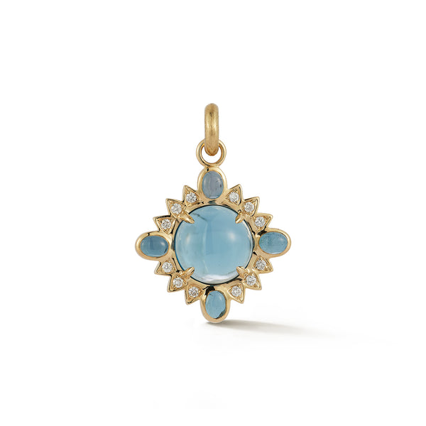 storrow 14K Gold Blue Topaz & Diamond Mini Nora Charm