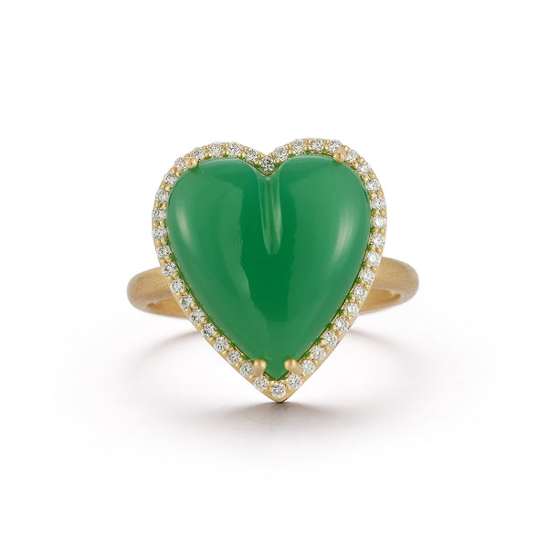storrow 14K Gold Diamond & Chrysoprase Alana Large Heart Ring