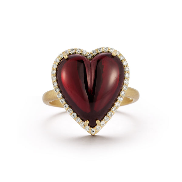 storrow 14K Gold Diamond & Red Garnet Alana Large Heart Ring