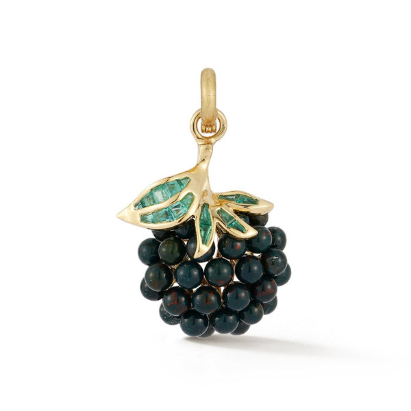 storrow 14K Gold Emerald & Bloodstone Wild Blackberry Charm