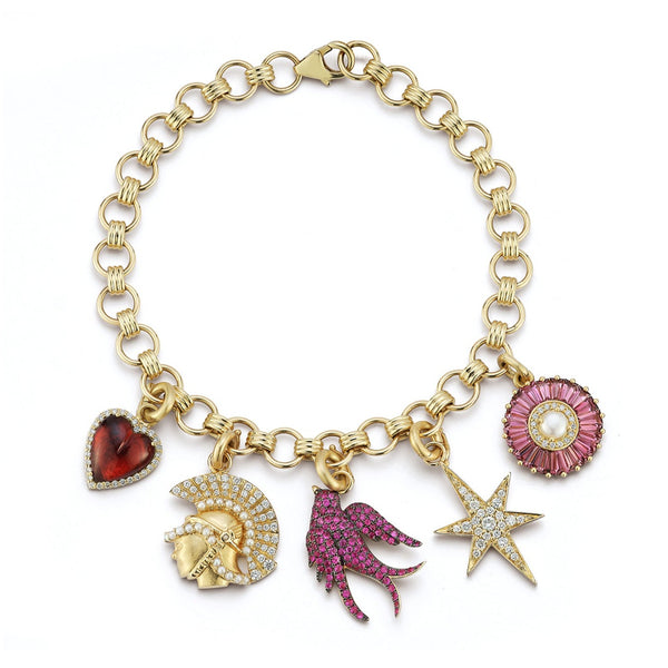 Storrow 14K Gold Pearl & Pink Sapphire Mini Reid Charm