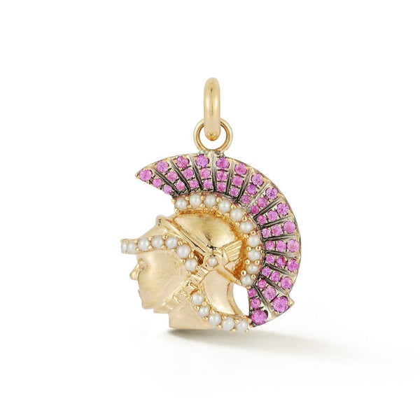 storrow 14K Gold Pearl & Pink Sapphire Mini Reid Charm