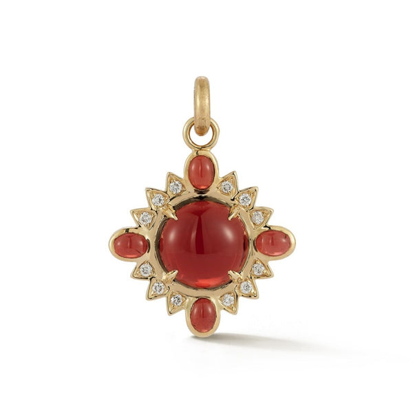 storrow 14K Gold Red Garnet & Diamond Mini Nora Charm