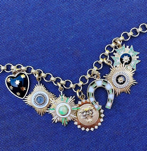 Storrow 14K Gold White Onyx & Emerald Hallie Horseshoe Charm