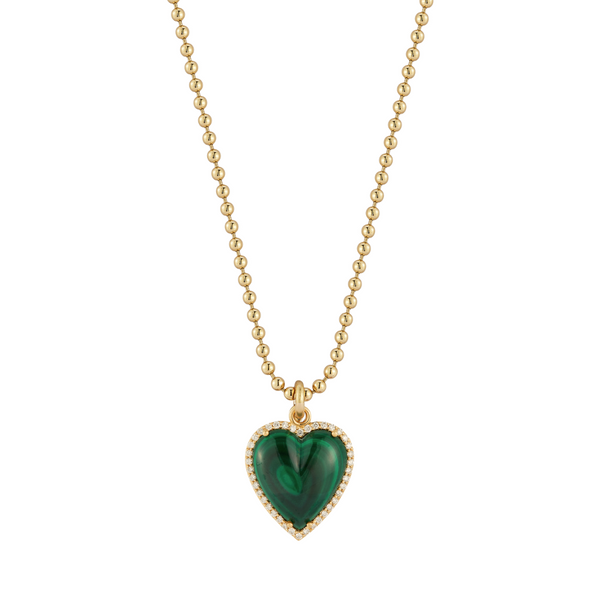 storrow 14K Malachite Large Alana & 18" Stanley Charm Necklace
