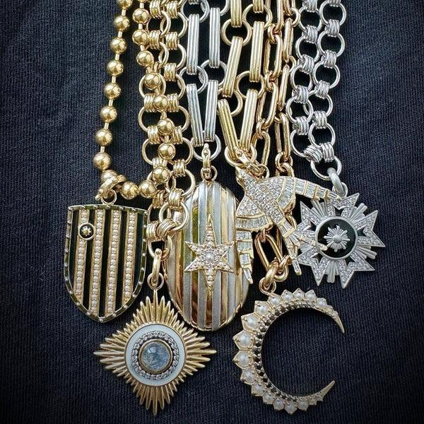 Storrow 14K White Gold Diamond & Black Enamel Florence Charm