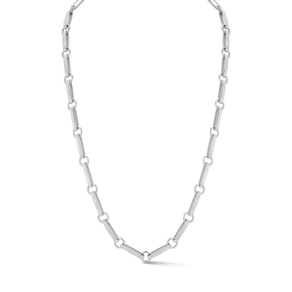 storrow 14K White Gold Elongated Book Link Ernie Chain