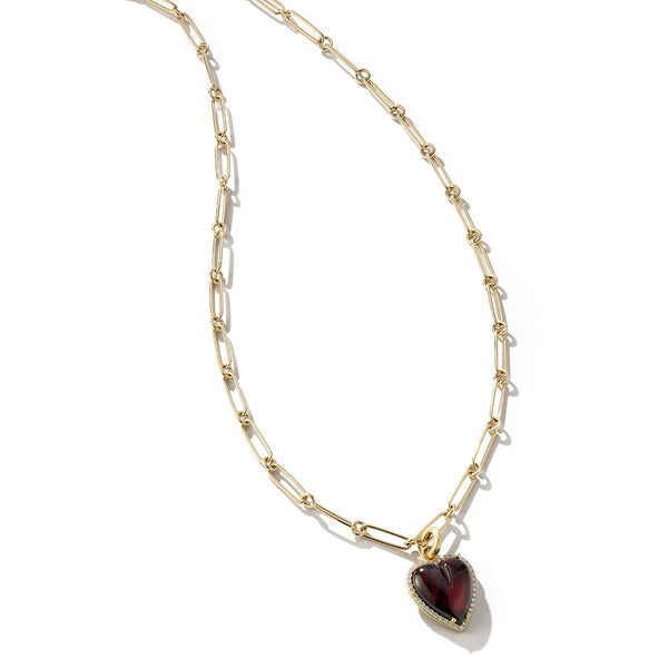 Storrow 14K Alana Garnet & 18" Grover Charm Necklace