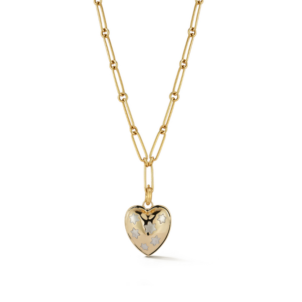 storrow 14K Anna Heart & 18" Grover Charm Necklace