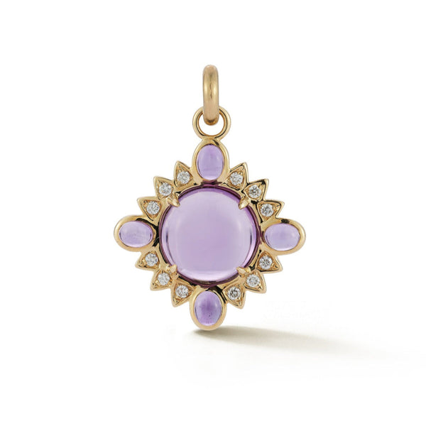 storrow 14K Gold Amethyst & Diamond Mini Nora Charm