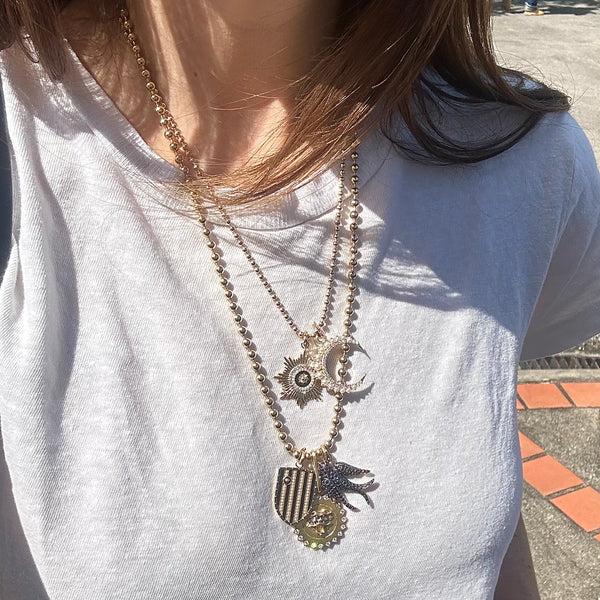 Storrow 14K Gold & Black Diamond Large Birdie Charm