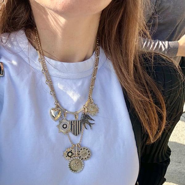 Storrow 14K Gold & Black Diamond Large Birdie Charm