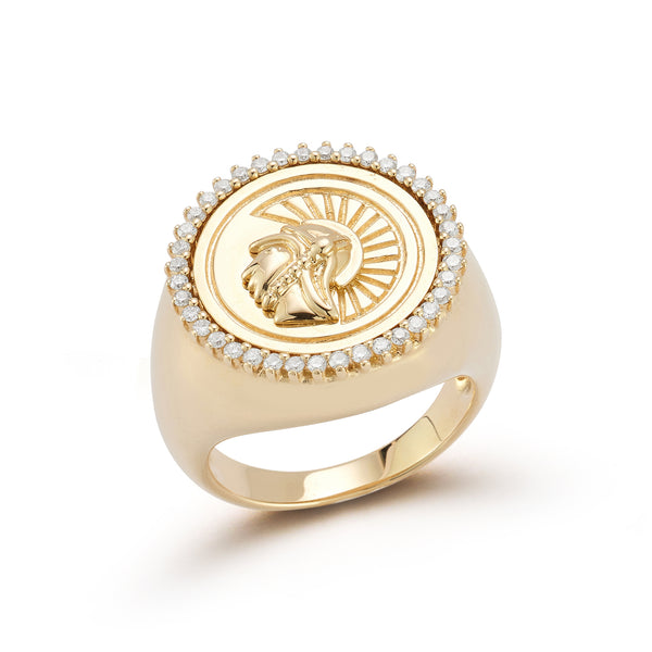 Storrow 14K Gold Diamond Reid Large Signet Ring