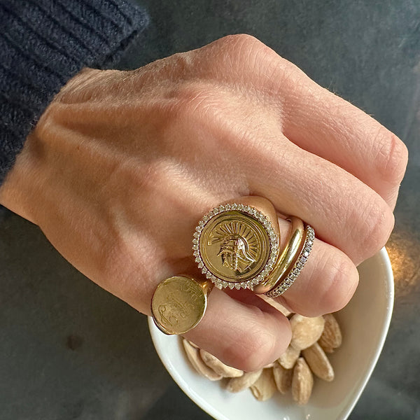 Storrow 14K Gold Diamond Reid Large Signet Ring