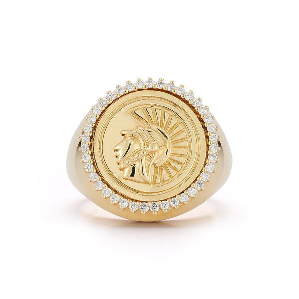 storrow 14K Gold Diamond Reid Large Signet Ring