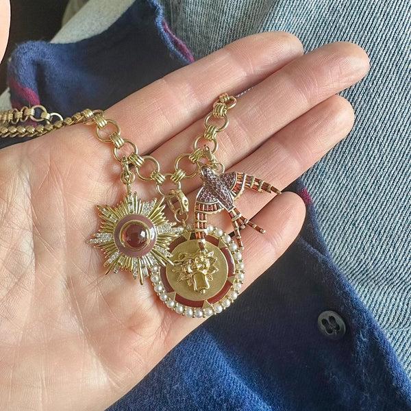 Storrow 14K Gold Garnet Evelyn Bird Charm