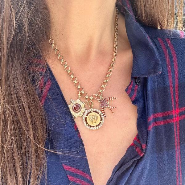 Storrow 14K Gold Garnet Evelyn Bird Charm