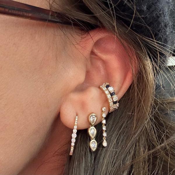 Storrow 14K Gold Navy Blue Enamel & Diamond Ear Cuff