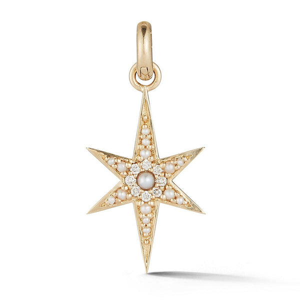 storrow 14K Gold Pearl & Diamond Large Stella Charm