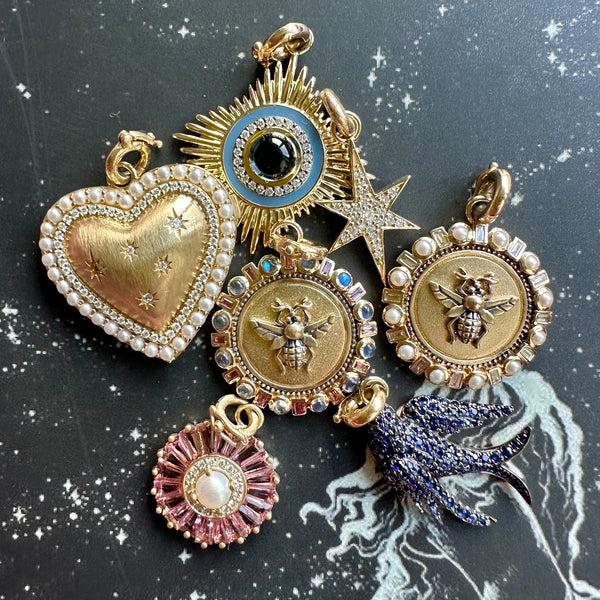 Storrow 14K Gold Pearl & Diamond Mae Bee Medallion