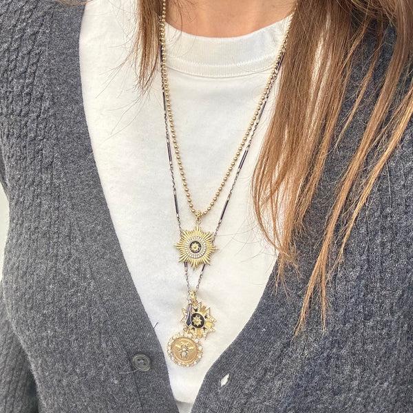 Storrow 14K Gold Pearl & Diamond Mae Bee Medallion