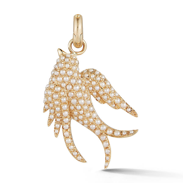 storrow 14K Gold & Pearl Large Birdie Charm
