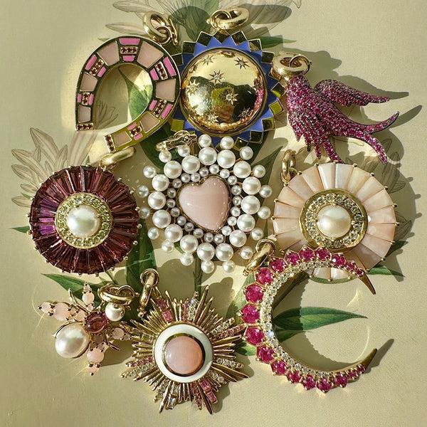 Storrow 14K Gold & Pink Gemstone Beatrice Bee Charm