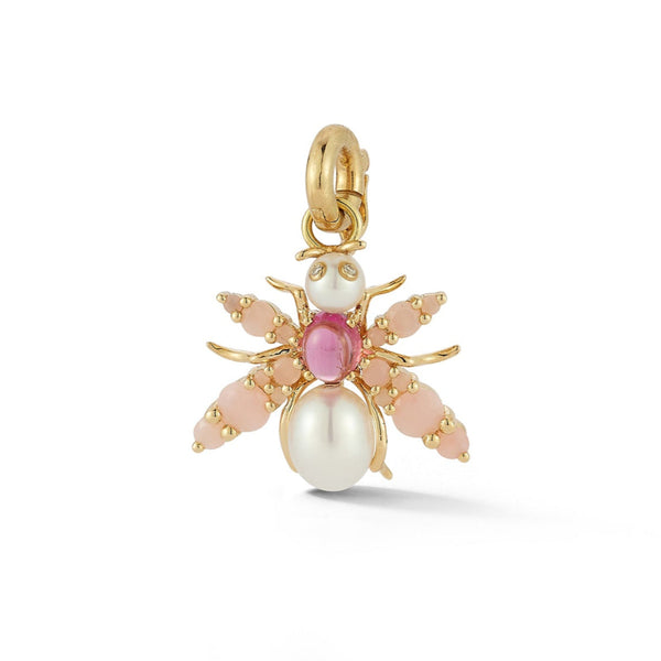 storrow 14K Gold & Pink Gemstone Beatrice Bee Charm