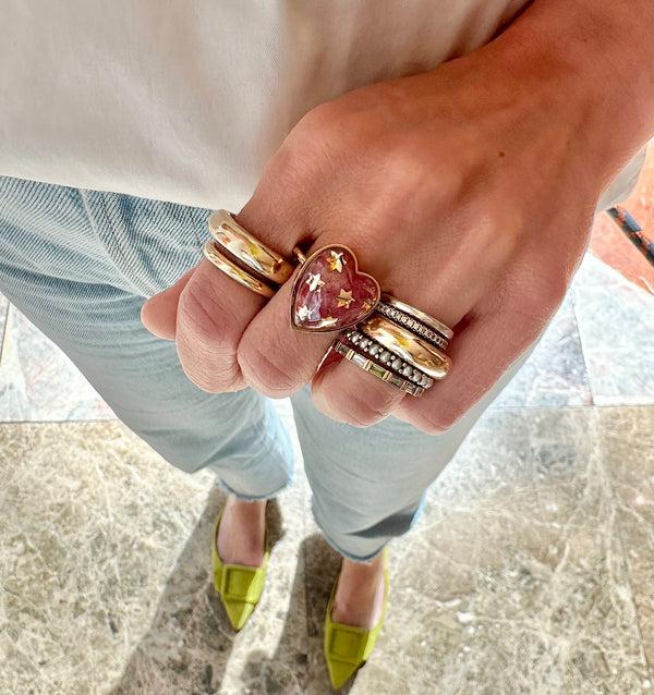 Storrow 14K Gold Rhodochrosite Anna Heart Ring