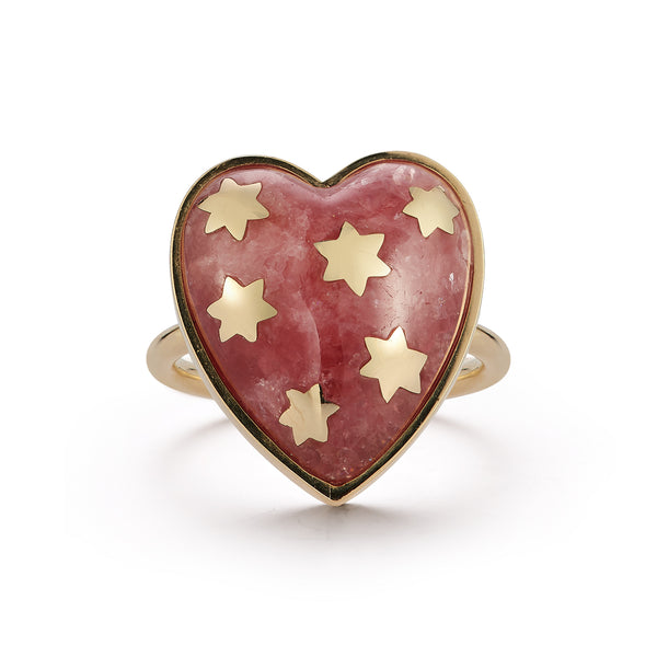 storrow 14K Gold Rhodochrosite Anna Heart Ring