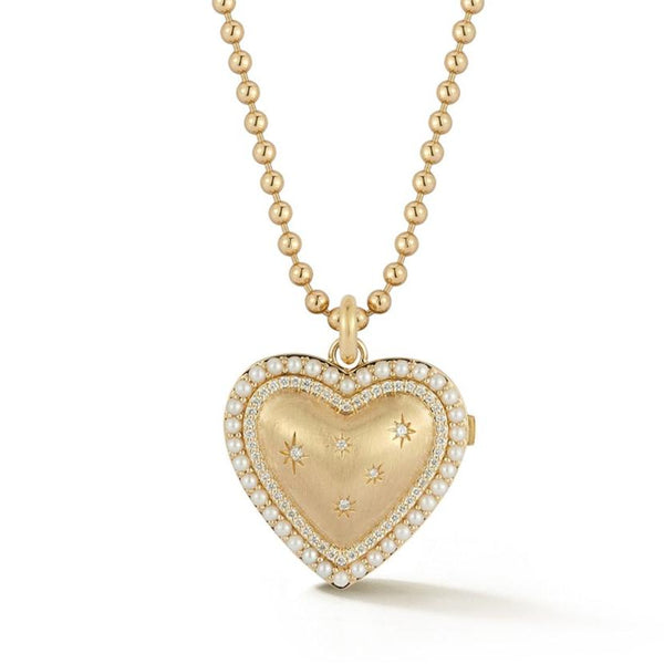 Storrow 14K Laney Heart Locket & Stanley Necklace