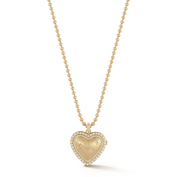 storrow 14K Laney Heart Locket & Stanley Necklace
