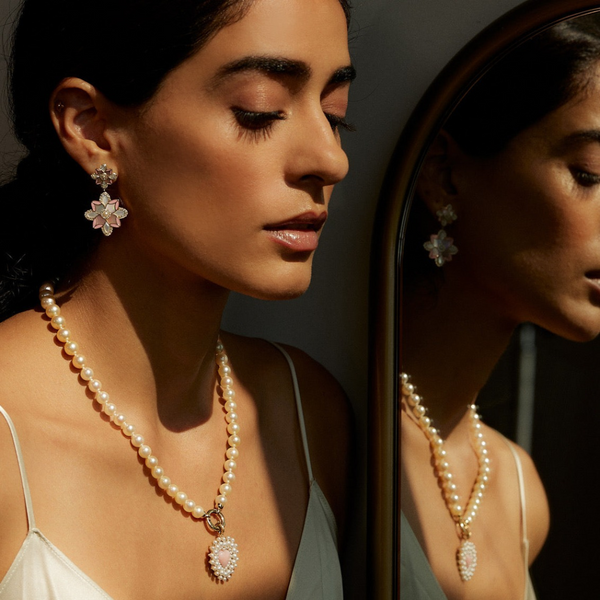 Storrow 14K Pink Opal Juliana & Howie Charm Necklace