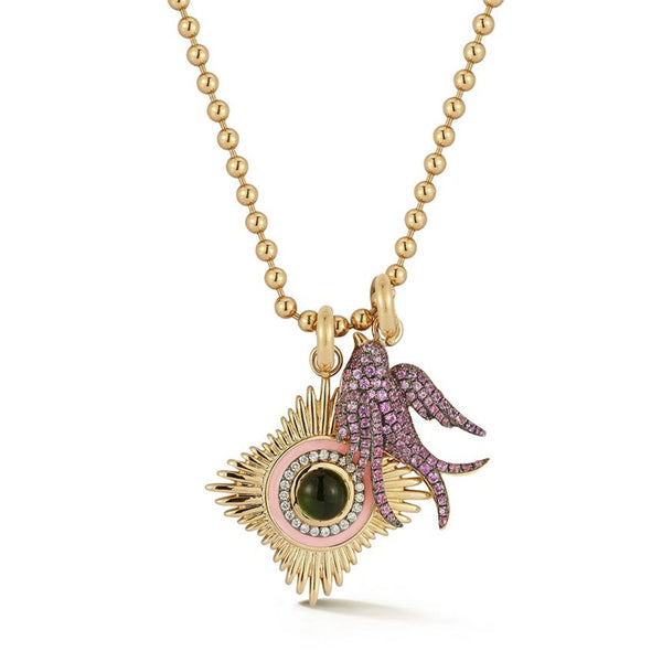 Storrow 14K Pink Vivienne & Birdie Necklace