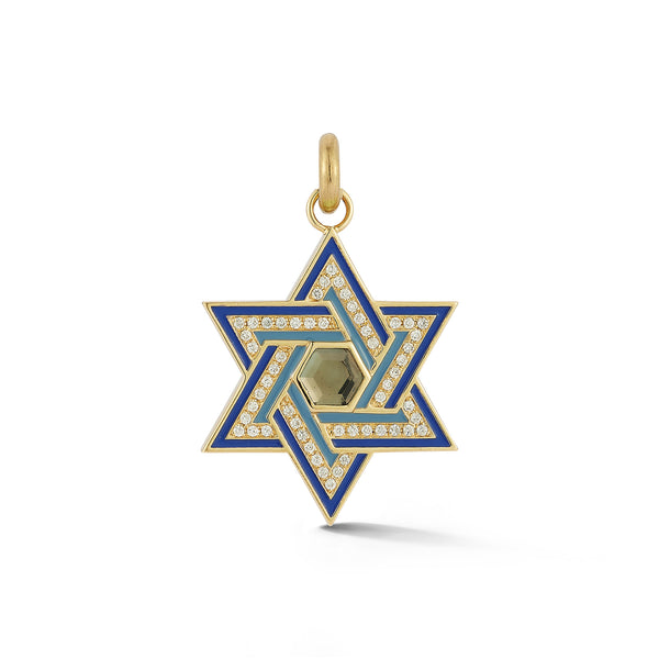 Storrow 14K Star Of David & Ezra Charm Necklace