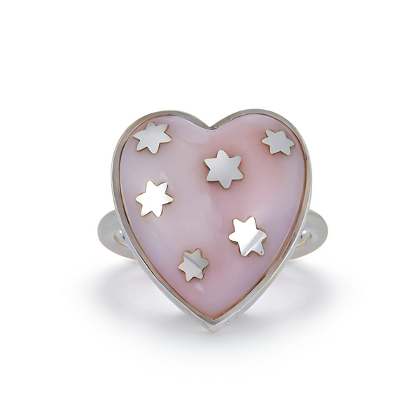 storrow 14K White Gold Pink Opal Anna Heart Ring