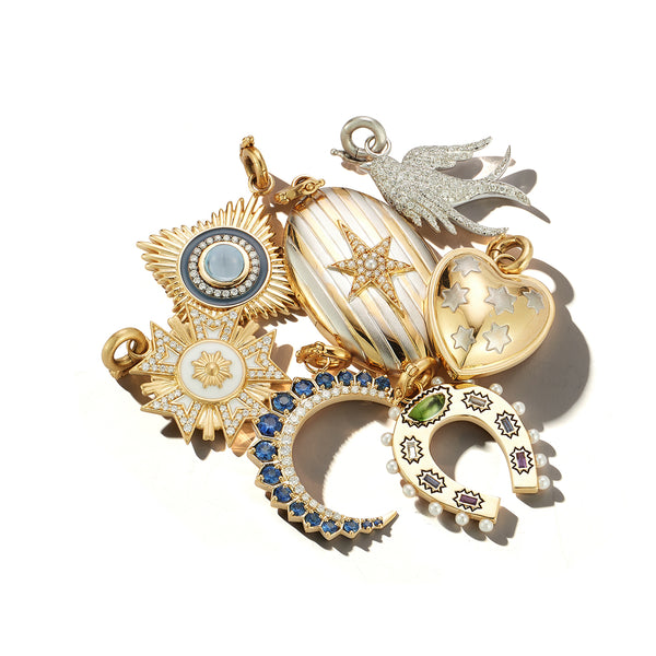 Storrow 14K White Gold & White Diamond Birdie Charm