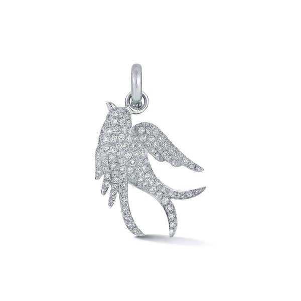 storrow 14K White Gold & White Diamond Birdie Charm