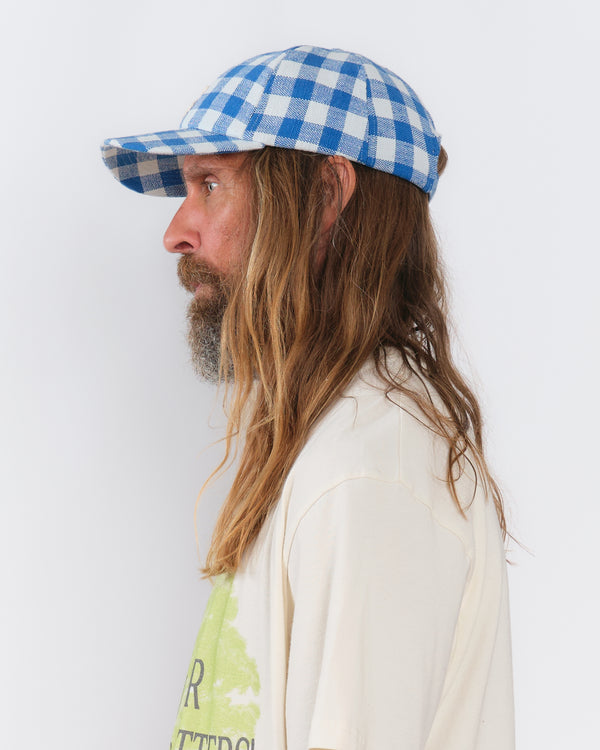 Story Mfg. Custom Baseball Cap - Blue Gingham Handloom