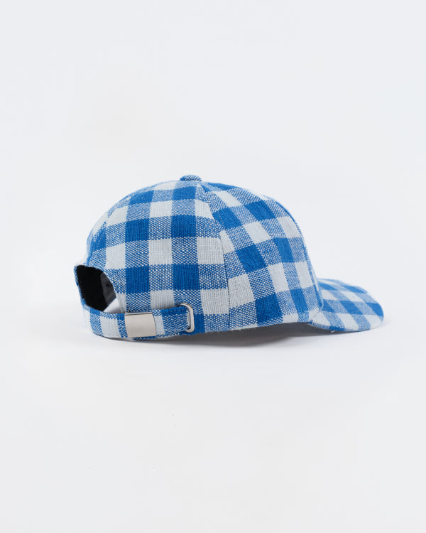 Story Mfg. Custom Baseball Cap - Blue Gingham Handloom