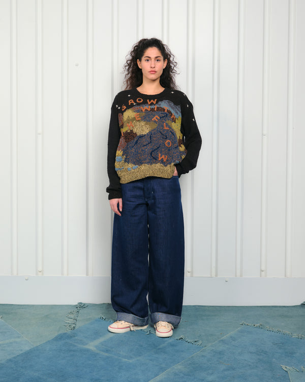 Story Mfg. Piper Knit Jumper - Black Grow With The Flow