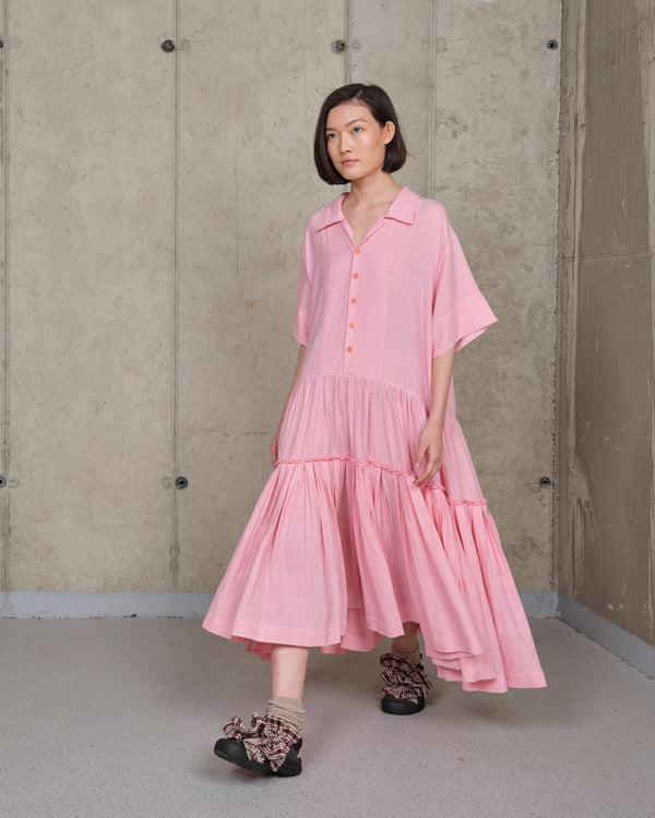 Story Mfg. Apple Dress - Pink Pleated