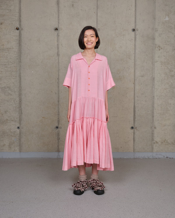story mfg. Apple Dress - Pink Pleated