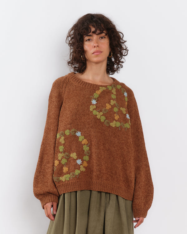 story mfg. Bulb Knit Jumper - Brown Peace