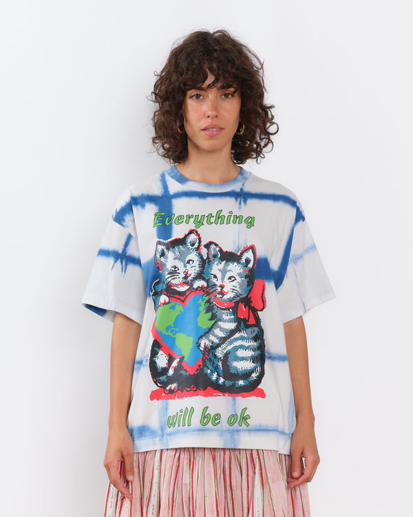 Story Mfg. Grateful Tee SS - Indigo Kitten Courage