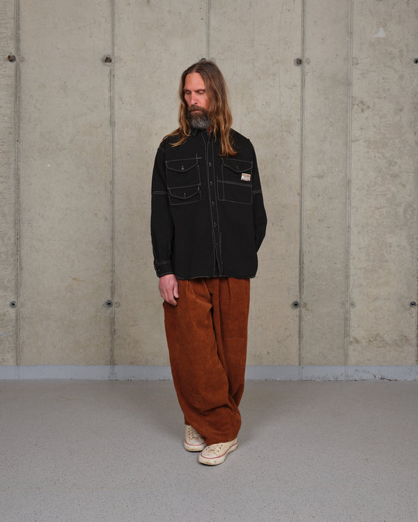 Story Mfg. Harvest Shirt - Black Wonky-Wear