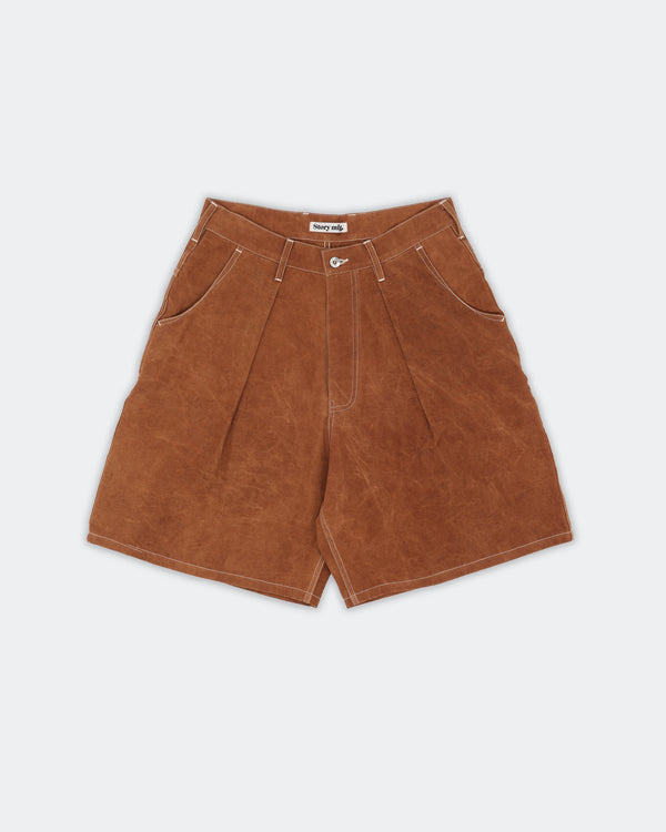 Story Mfg. Lush Carpenter Shorts - Brown Wonky-Wear