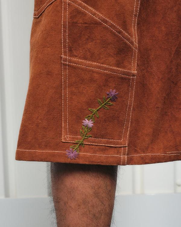 Story Mfg. Lush Carpenter Shorts - Brown Wonky-Wear